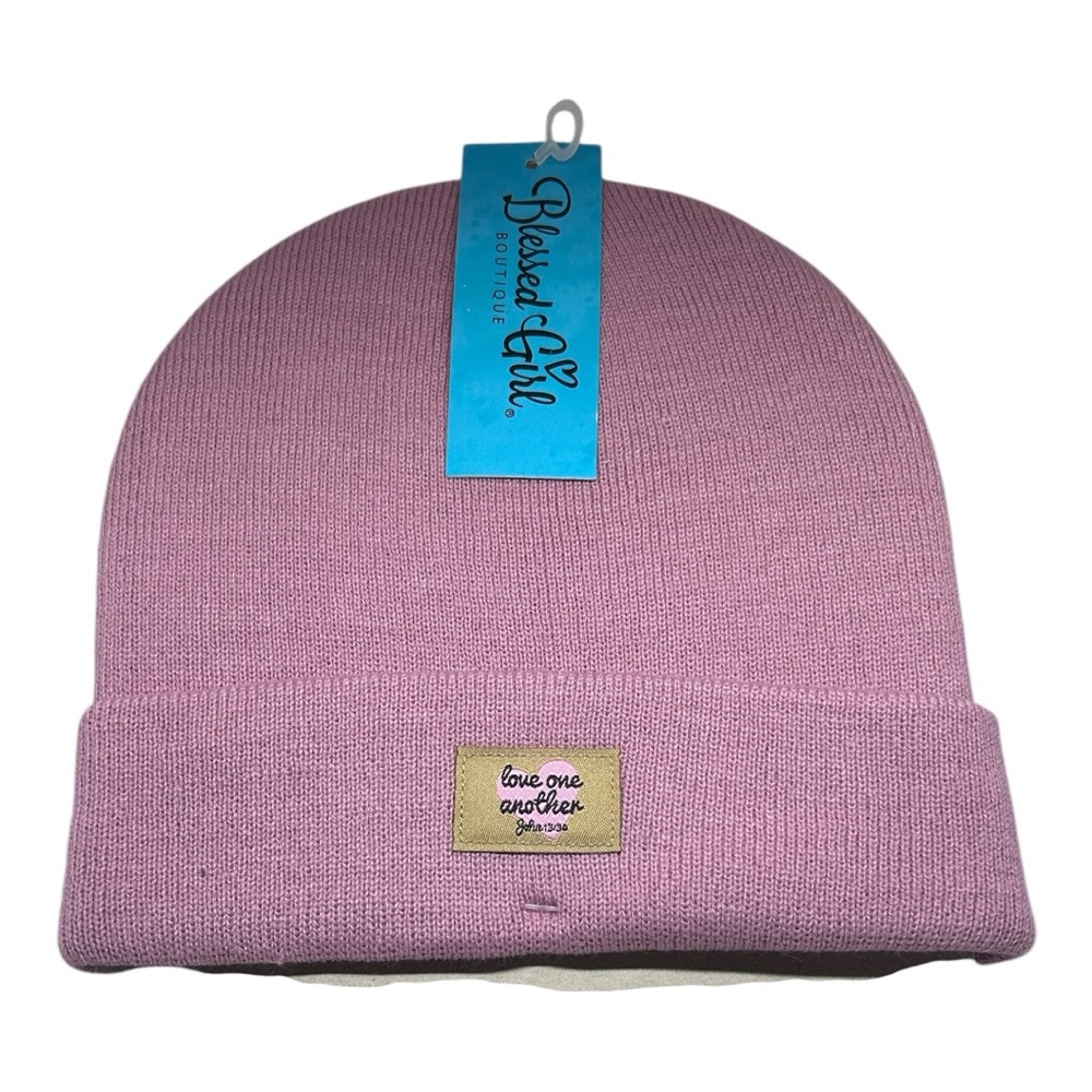 💟Blessed Girl Adult Beanie/Toboggan Pink Christian Love One Another OSFM🧢
